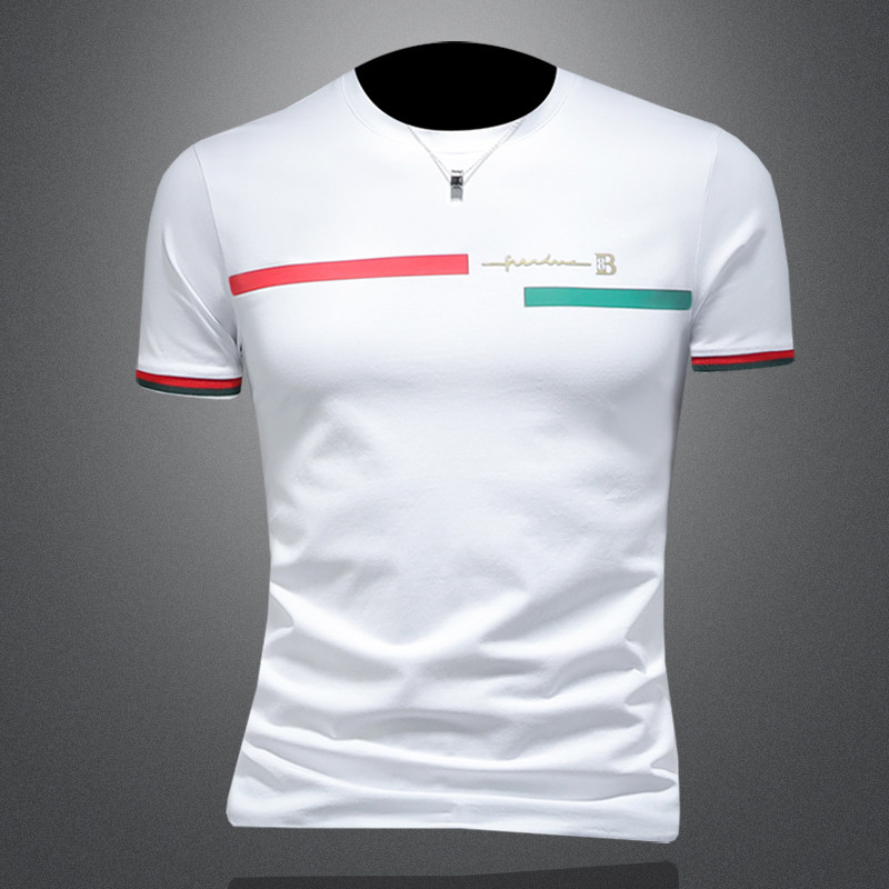 2026假模夏季新品质丝光棉男潮流短袖T恤QT6012AFD2609T-P75，男装T恤，钱塘6012(原3012)