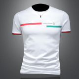 2026假模夏季新品质丝光棉男潮流短袖T恤QT6012AFD2609T-P75，男装T恤，钱塘6012(原3012)