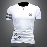 2025假模夏季新品质丝光棉男潮流短袖T恤QT6012AFD61002T-P70，男装T恤，阿丰达