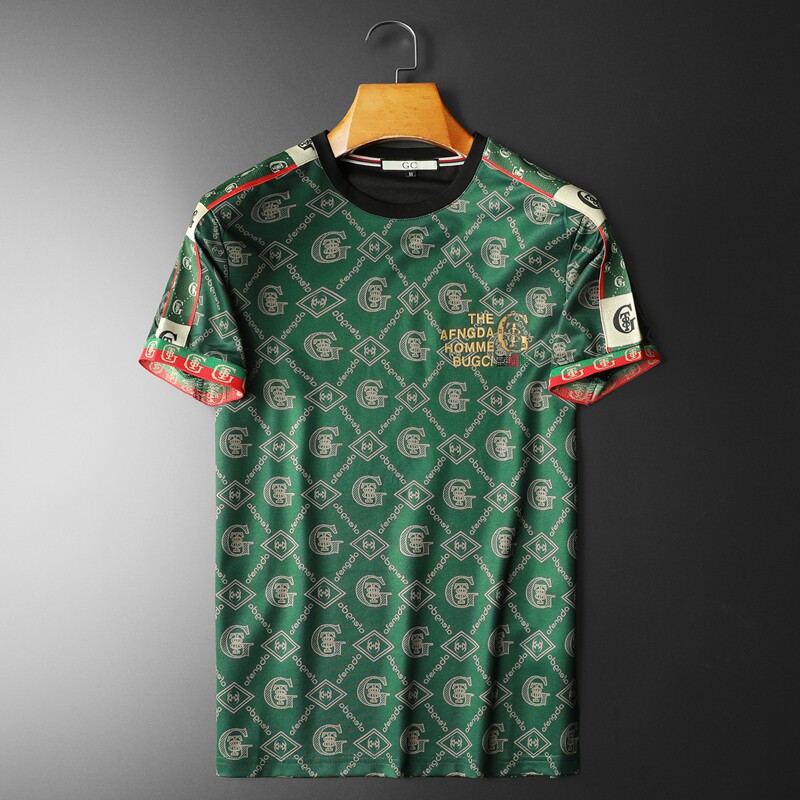 2026夏季新款高端品质丝光棉男潮流短袖T恤QT6012AFD9938T-P75，男装T恤，阿丰达