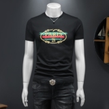 2026假模夏季新品质丝光棉男潮流短袖T恤QT6012AFD2603T-P75，男装T恤，钱塘6012(原3012)