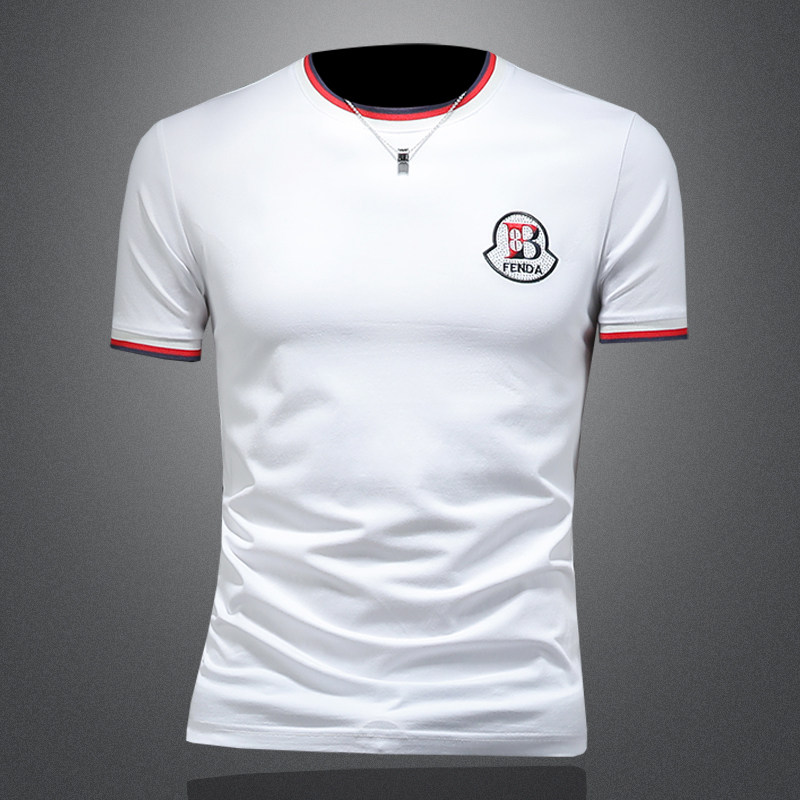 2026假模夏季新品质丝光棉男潮流短袖T恤QT6012AFD2605T-P75，男装T恤，钱塘6012(原3012)