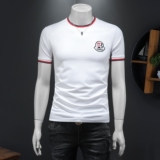 2026假模夏季新品质丝光棉男潮流短袖T恤QT6012AFD2605T-P75，男装T恤，钱塘6012(原3012)