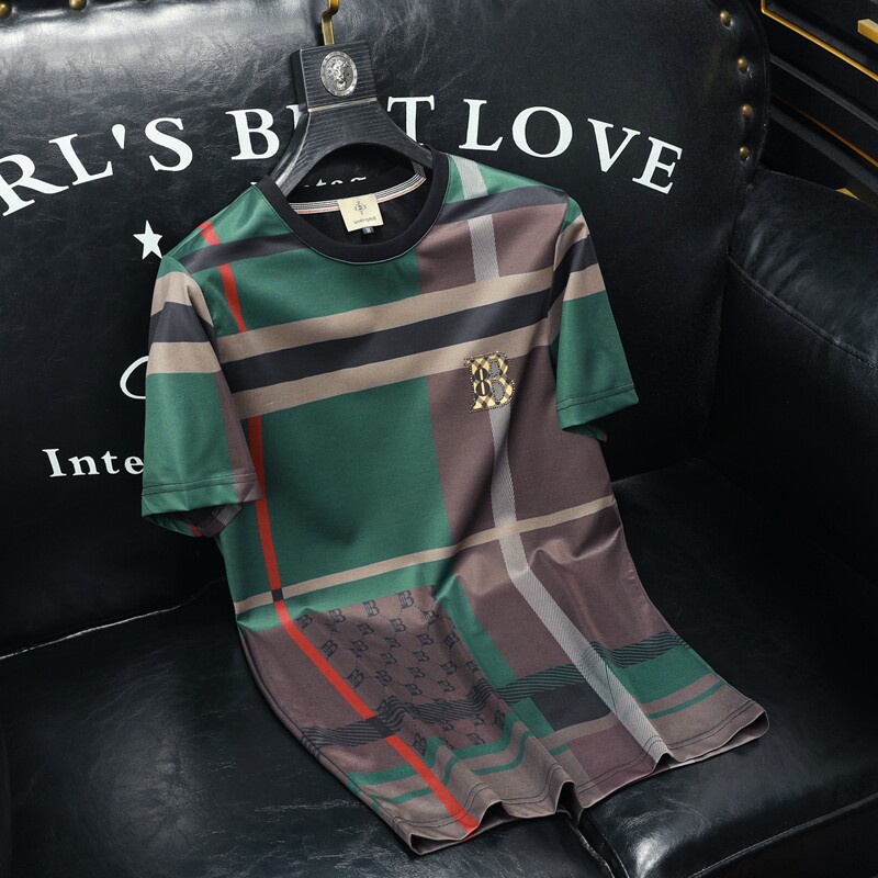 2026夏季新款高端品质丝光棉男潮流短袖T恤QT6012AFD9910T-P70，男装T恤，阿丰达