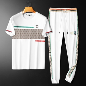 2025高端男圆领短袖长裤运动休闲套装可单卖QT6012TZ7010-2P200图片