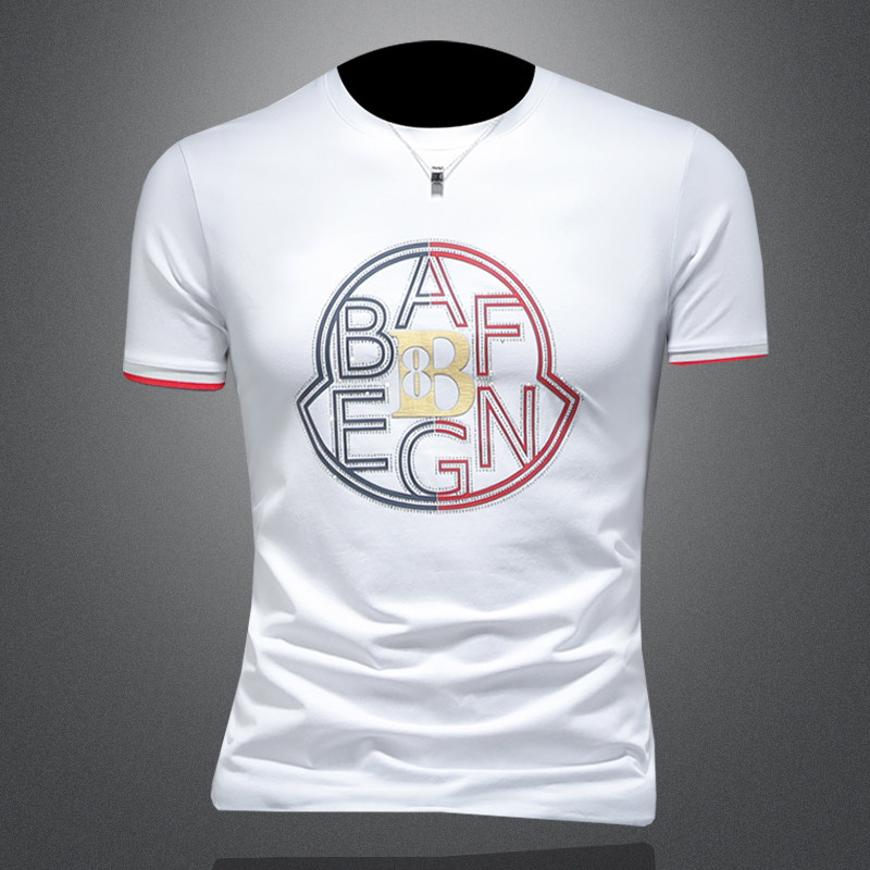 2026假模夏季新品质丝光棉男潮流短袖T恤QT6012AFD2626T-P75，男装T恤，钱塘6012(原3012)