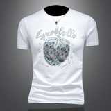 2026假模夏季新品质丝光棉男潮流短袖T恤QT6012AFD2642T-P75，男装T恤，阿丰达