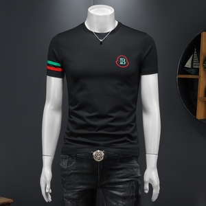 2026假模夏季新品质丝光棉男潮流短袖T恤QT6012AFD2620T-P75，男装T恤，钱塘6012(原3012)