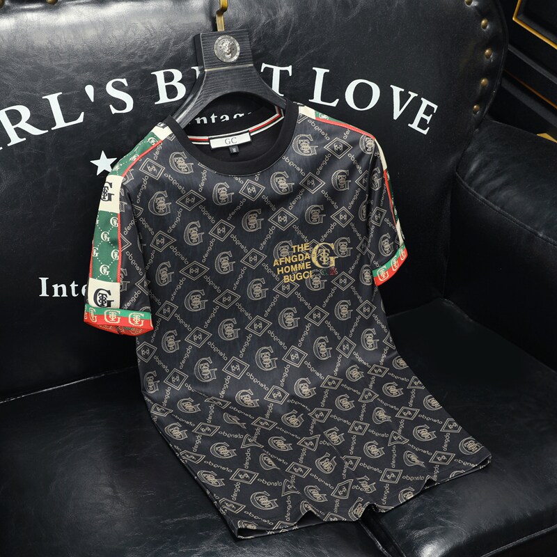 2026夏季新款高端品质丝光棉男潮流短袖T恤QT6012AFD9938T-P75，男装T恤，阿丰达