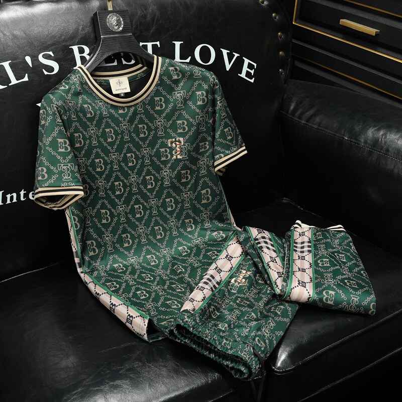 2026新款男圆领短袖长裤运动休闲套装可单卖QT6012TZ8387-1P205，男装休闲套装，阿丰达