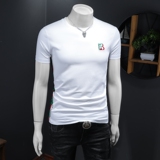 2025假模夏季新品质丝光棉男潮流短袖T恤QT6012AFD61027T-P70，男装T恤，阿丰达