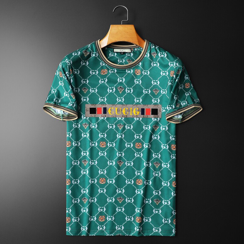 2025夏季新款高端品质丝光棉男士潮流短袖T恤QT3012AFD8377T-P70，男装T恤，阿丰达