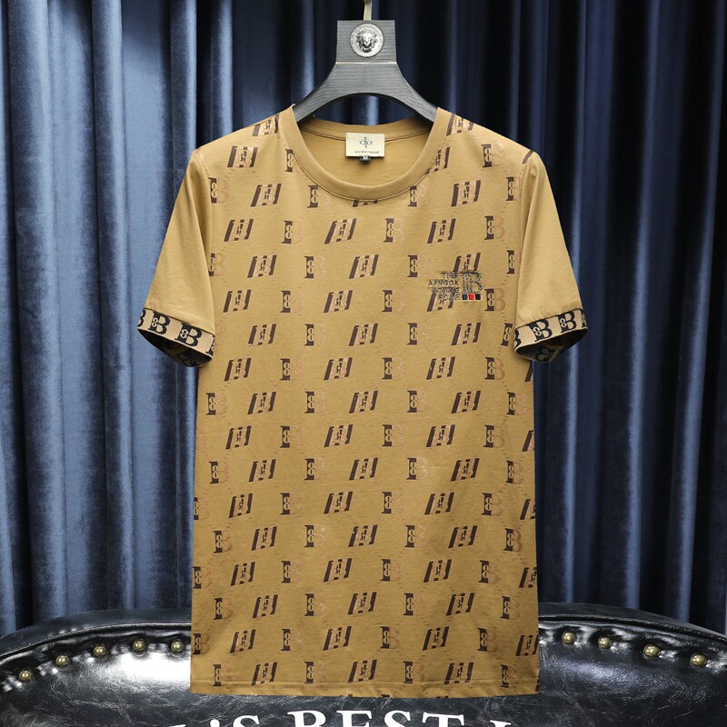 2024夏季新款高端品质丝光棉男士潮流短袖T恤QT6012AFD8552T-P75,男装T恤,钱塘6012(原3012)