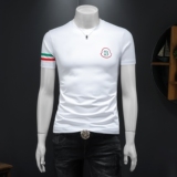 2026假模夏季新品质丝光棉男潮流短袖T恤QT6012AFD2620T-P75，男装T恤，钱塘6012(原3012)