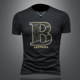 2026假模夏季新品质丝光棉男潮流短袖T恤QT6012AFD2606T-P75，男装T恤，钱塘6012(原3012)