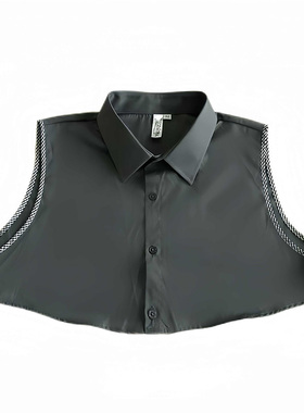 灰色尖领衬衣领装饰假领子男女衬衫领百搭毛衣春秋冬季假领方领