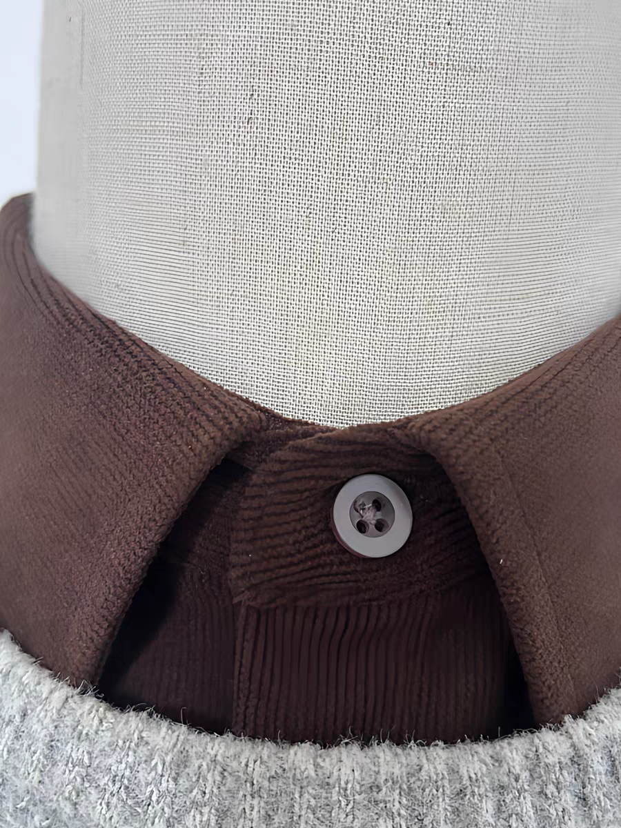 25新款灯芯绒咖啡色假领子男女通用毛衣卫衣衬衫衣领装饰领节约领