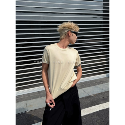 THREENINE极简冰感圆领针织短袖