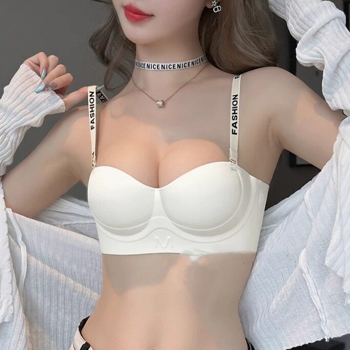 半杯内衣小胸聚拢显大防下垂无痕性感无肩带防滑收副乳不空杯