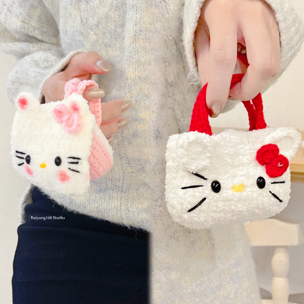 Airpods毛绒针织KT猫耳机保护套