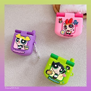 飞天小女警翻盖大哥大适用airpods4保护套苹果耳机保护壳airpodspro2无线蓝牙耳机套ipod盒三代airpods耳机壳