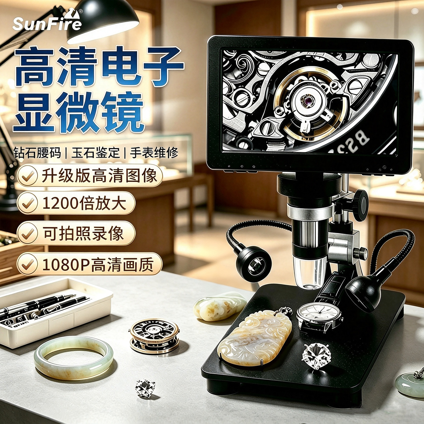 太阳火显微镜高清像素测量刻度尺