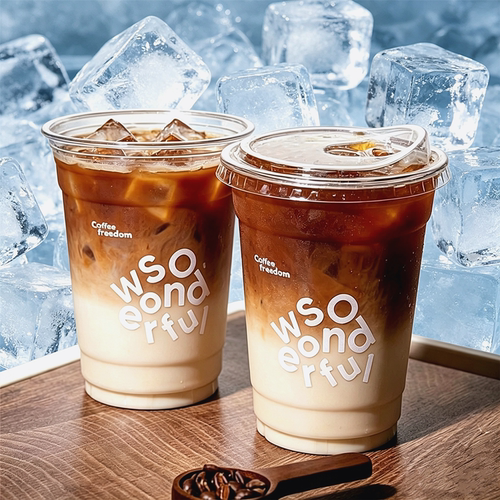 网红98口径500ML带盖冷饮杯定制