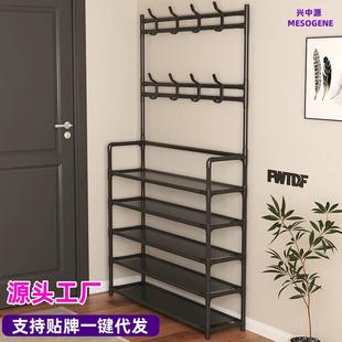简易鞋架多层家用落地一体式鞋帽架门口衣帽架鞋架子出租房鞋柜子