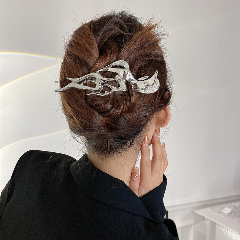 个性金属液态发夹小众抓夹女