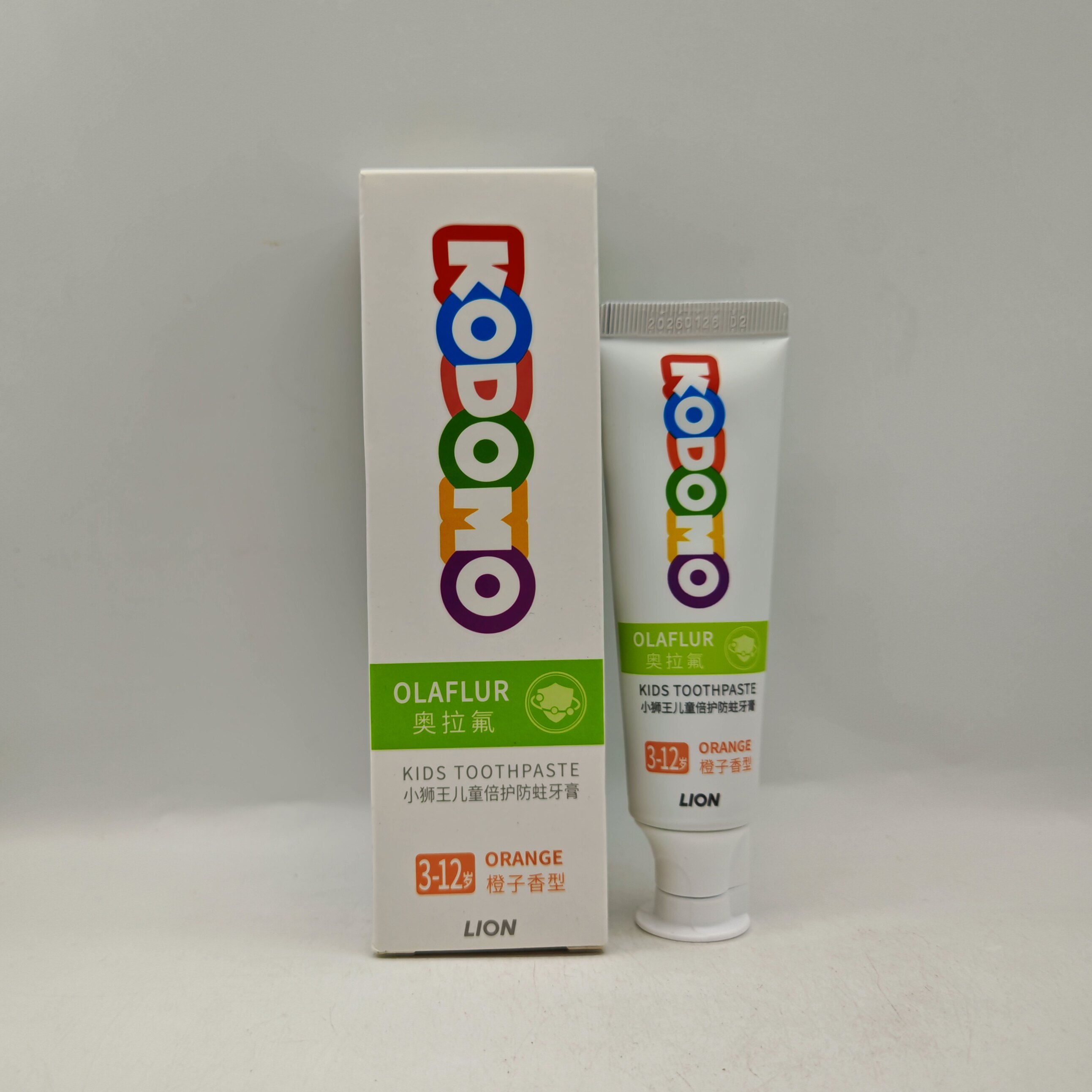 狮王KODOMO小狮王奥拉氟儿童防蛀牙膏3-12岁含氟宝宝牙膏正品
