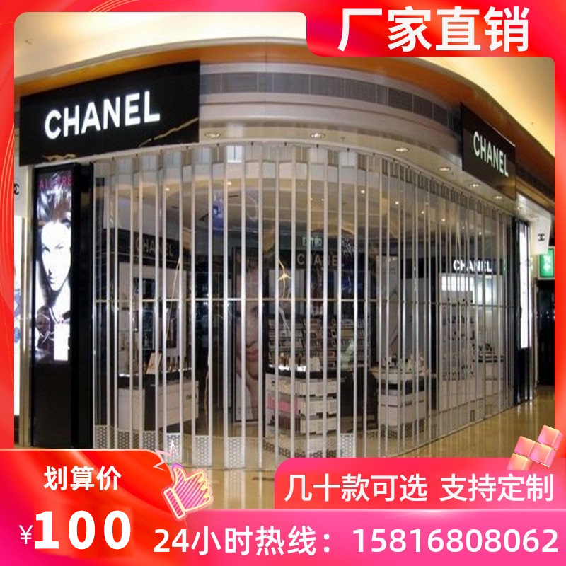 水晶折叠门防水透明卷帘门推拉门