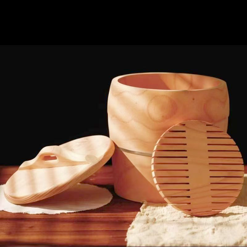 香椿木蒸饭木桶糯米饭正子木蒸子蒸饭家用甑子整木挖空商业木桶饭