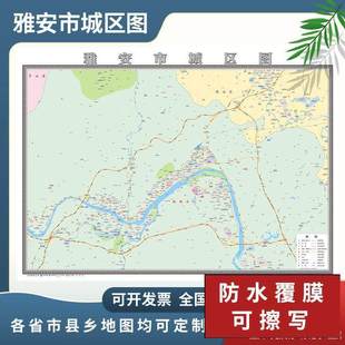 雅安市城区图2024定制市区地图街道图新版楼盘小区中介办公室挂图