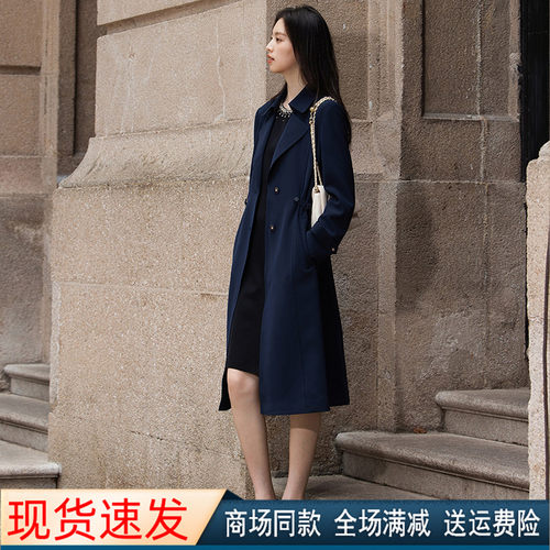 秋冬季新款中长款腰带风衣外套女