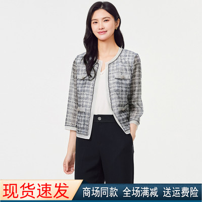 夏季新款抗皱小香风西装圆领外套