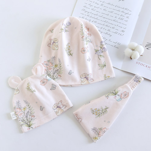 春夏纯棉薄款防风吸汗月子帽