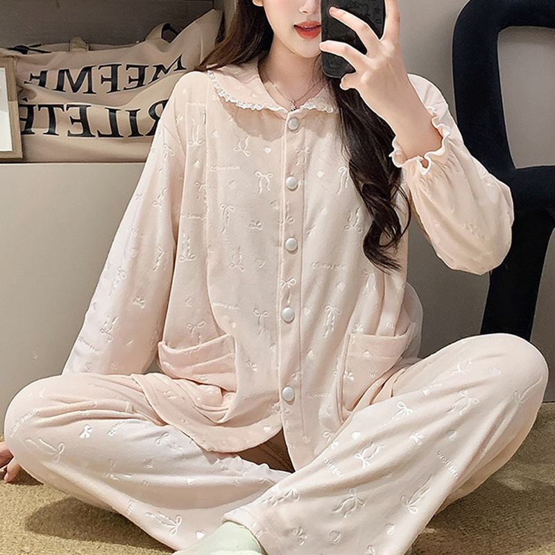 海岛绒月子服秋冬季产后加厚保暖