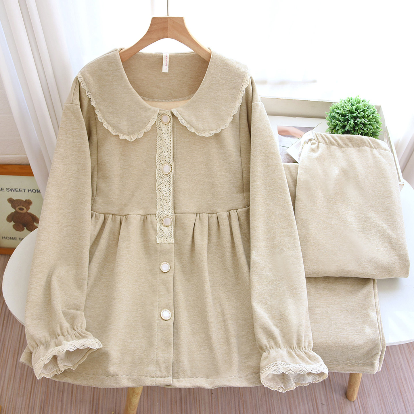 秋冬季德绒月子服加厚大码保暖