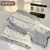 宽松托腹孕妇睡裤 产后月子服加厚保暖大码 春秋冬季 绒布孕妇睡裤