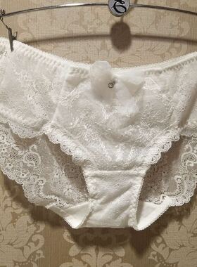 三条包邮EBLIN专柜正品女内裤性感白色蕾丝平角无痕低腰底裤纯棉
