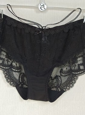 韩国EBLIN专柜正品黑色性感美腰蕾丝透明无痕平角女士内裤