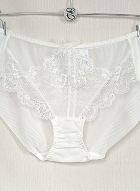 韩国EBLIN白色蕾丝蝴蝶结性感无痕平角内裤女士底裤