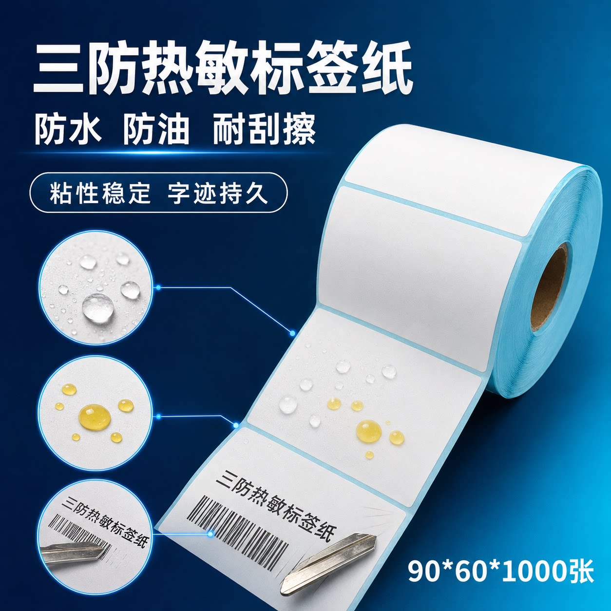 热敏不干胶封口贴纸90*60