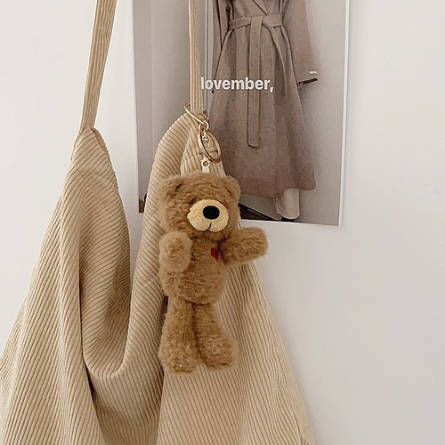 小熊创意毛绒生日礼物钥匙扣挂件