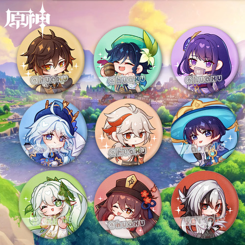 原神游戏角色吧唧金属徽章胸针