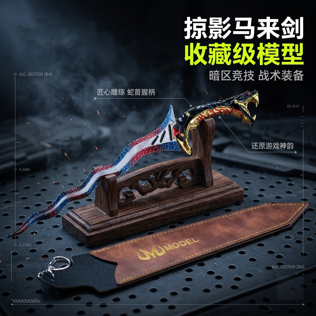 暗区突围掠影马来剑金属武器模型合金近战兵器手办摆件道具周边