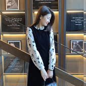 紫璐莱丝绒大作战 赫本风黑色连衣裙女早春复古设计感小黑裙1177