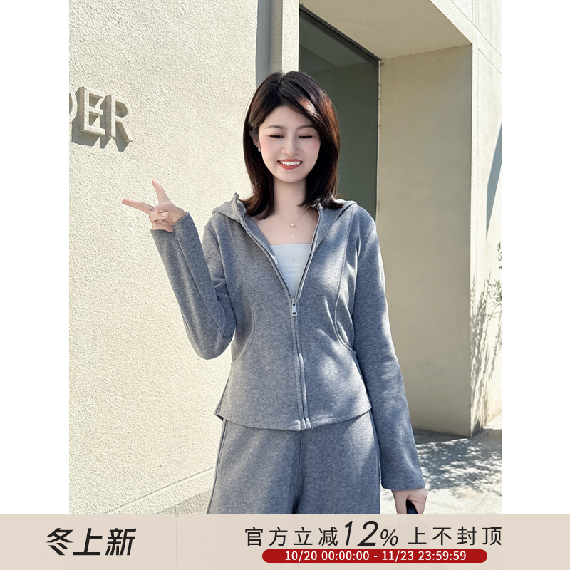 休闲运动卫衣直筒卫裤两件套装