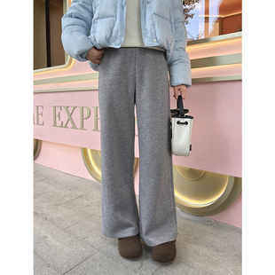 紫璐莱休息日~抽绳松紧腰慵懒风宽松百搭垂感休闲阔腿卫裤子冬46X