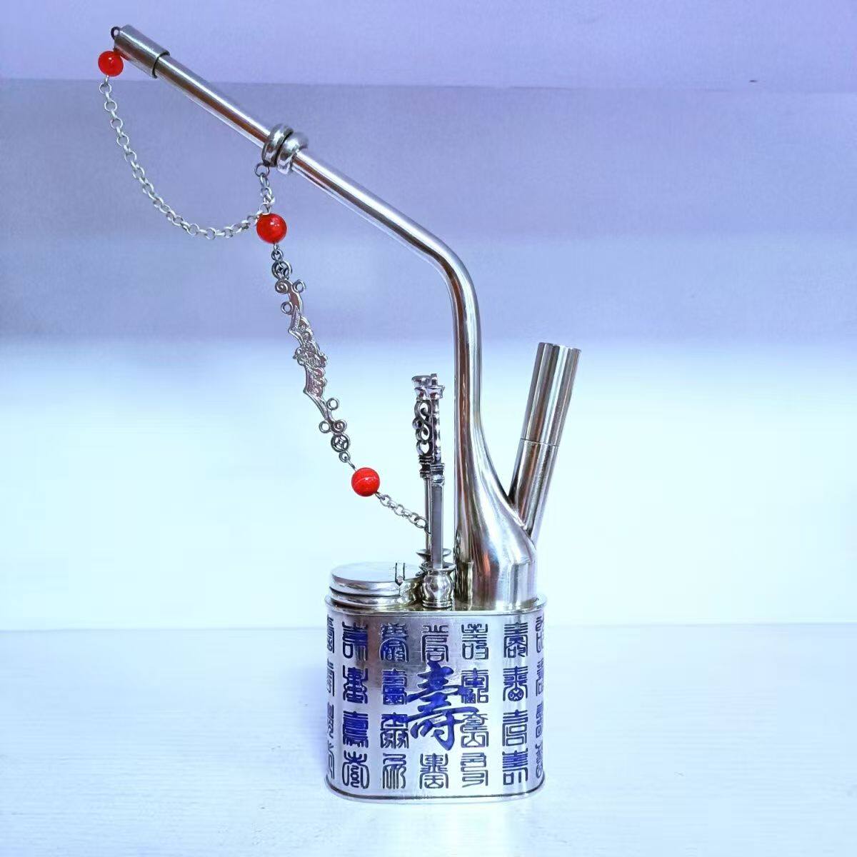纯白铜高档精工手工一口香水烟袋锅水过滤烟斗水烟壶烟瓶烟枪烟嘴